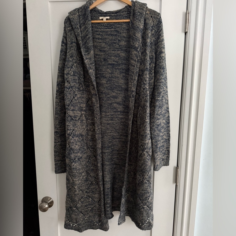Mystree blue and cream Hooded Cardigan